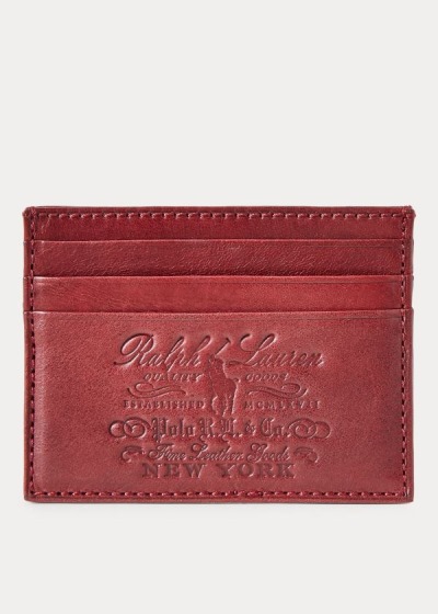 Porta Tarjetas Polo Ralph Lauren Hombre Rojos Oscuro - Heritage Leather - XUVOI6320